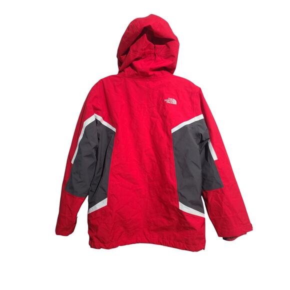 The North Face 3-in-1 HyVent Waterproof Hooded Jacket Large Red/White GUC - Picture 2 of 6